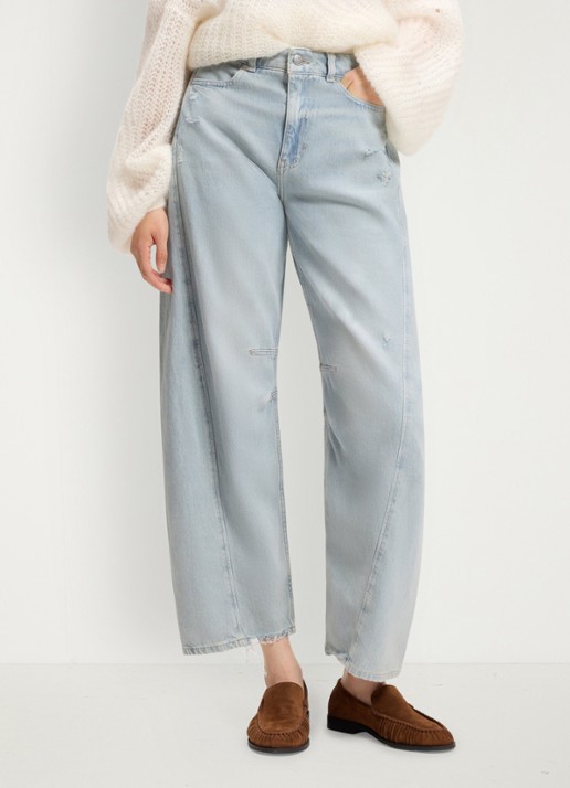 BOSS High waist balloon fit jeans met lichte wassing