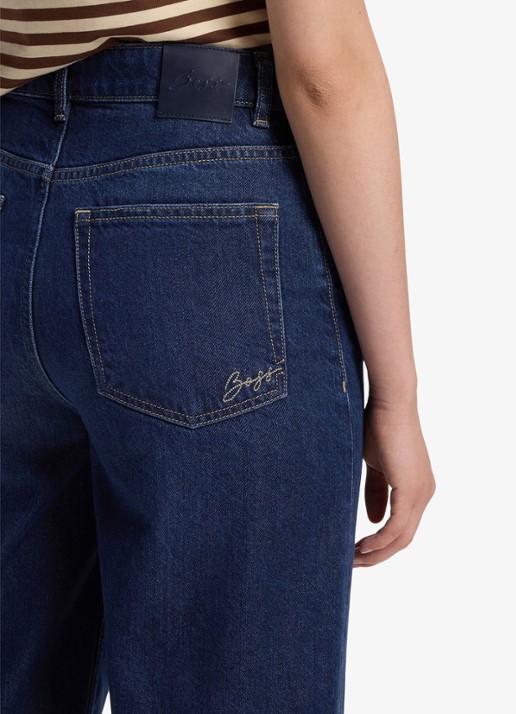 BOSS High waist flared jeans met medium wassing - detail 2 medium blue-428 / blauw