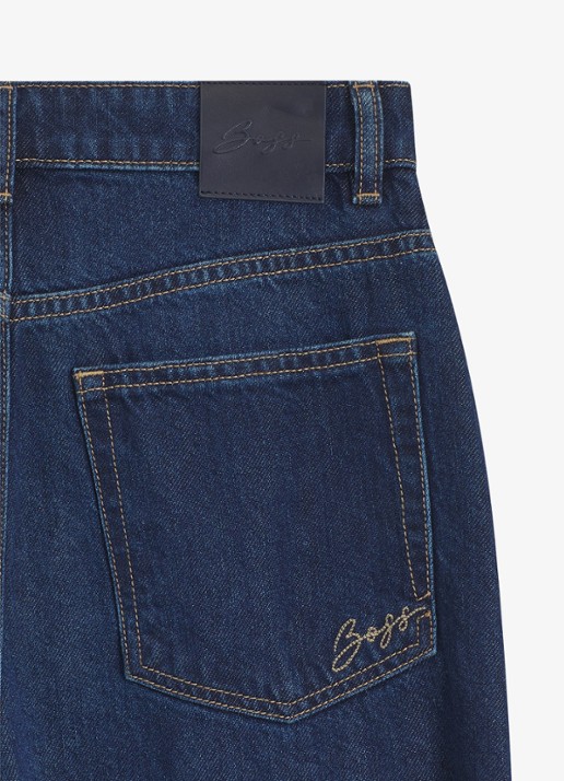 BOSS High waist flared jeans met medium wassing - detail 3 medium blue-428 / blauw