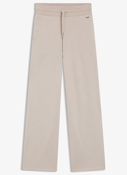 BOSS High waist loose fit joggingbroek met steekzakken - voorkant 2 beige