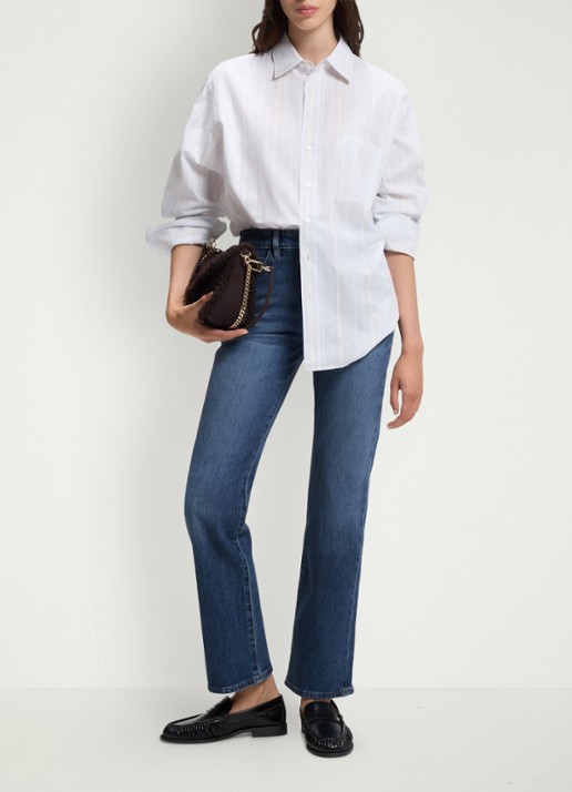 BOSS High waist slim fit jeans met donkere wassing - voorkant 3 denim
