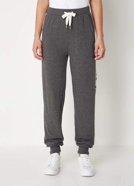 BOSS High waist tapered fit joggingbroek met logoband - detail 4 antraciet
