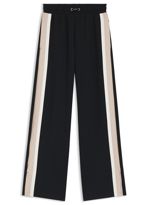 BOSS High waist wide fit joggingbroek met gestreept detail