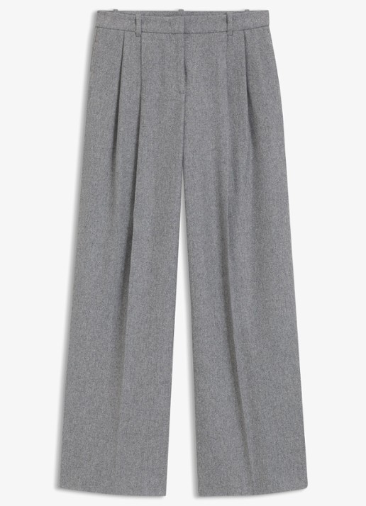 BOSS High waist wide fit pantalon in wolblend