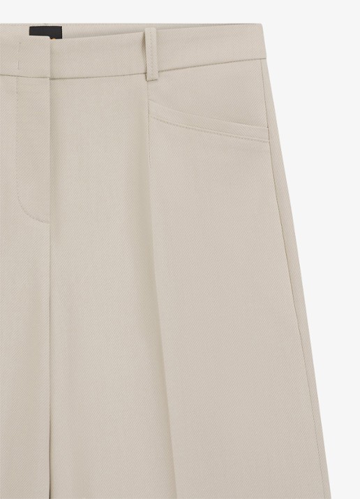 BOSS High waist wide fit pantalon met steekzakken - detail 5 creme