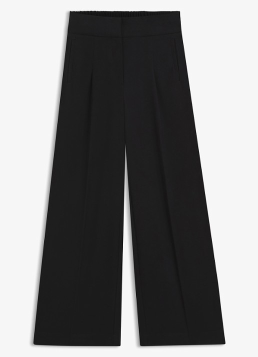 BOSS High waist wide fit pantalon met steekzakken