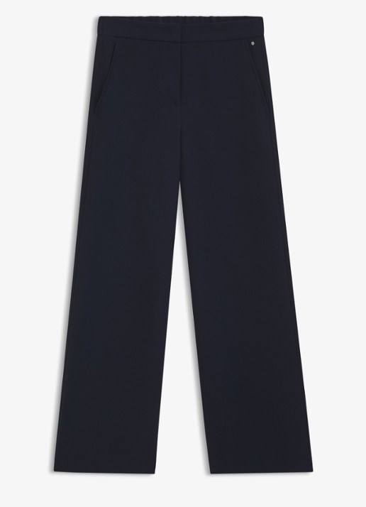 BOSS High waist wide fit pantalon met steekzakken