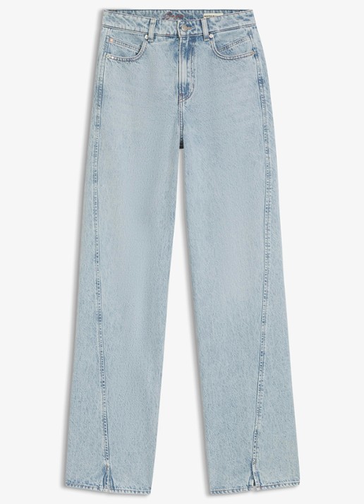 BOSS high waist wide jeans met lichte wassing