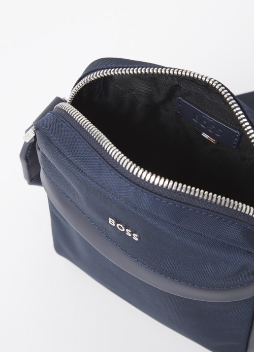 BOSS Highway crossbodytas met verstelbare schouderriem - detail donkerblauw
