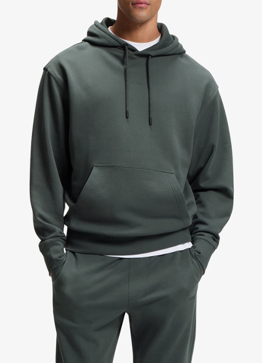BOSS Hoodie met logo - detail 4 donkergroen