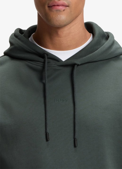 BOSS Hoodie met logo - detail 5 donkergroen