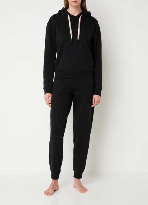 BOSS Hoodie  met logo - voorkant 5 zwart