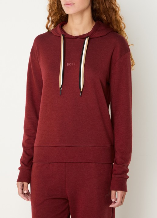 BOSS Hoodie  met logo - detail donkerrood