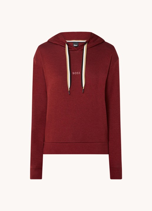 BOSS Hoodie  met logo - voorkant 4 donkerrood