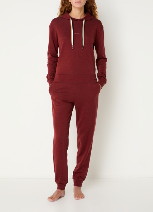 BOSS Hoodie  met logo - voorkant 5 donkerrood