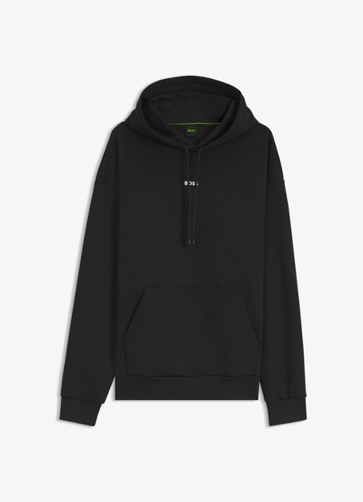 BOSS Hoodie met logoborduring - voorkant 3 black-002