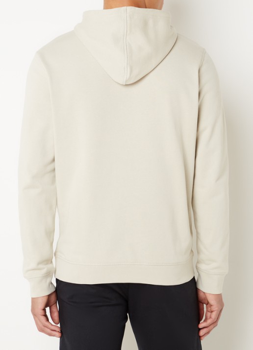 BOSS Hoodie van katoenen sweatstof met logopatch - achterkant 5 beige