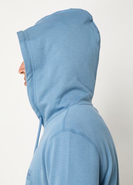 BOSS Hoodie van katoenen sweatstof met logopatch - detail 5 staalblauw