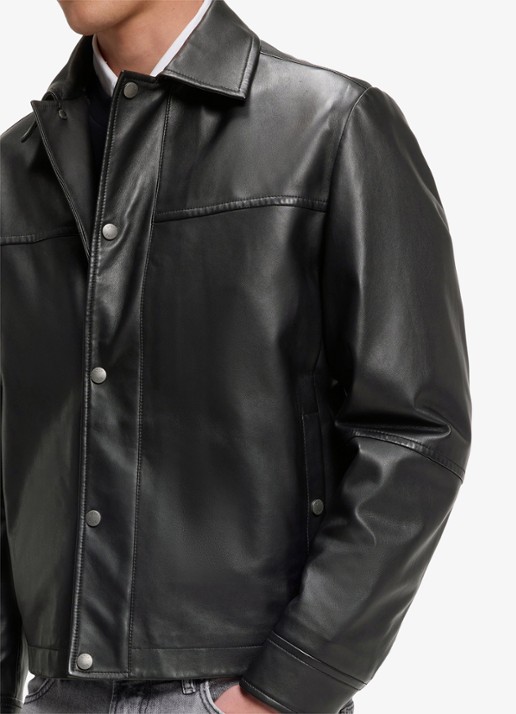 BOSS Jack van leer - detail 6 zwart