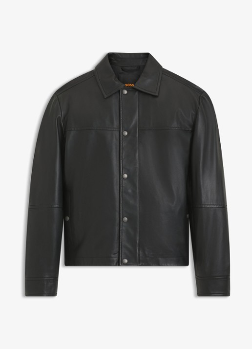 BOSS Jack van leer - voorkant 2 zwart