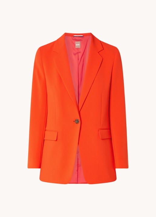 BOSS Jocaluah blazer met klepzakken  - voorkant 3 oranjerood