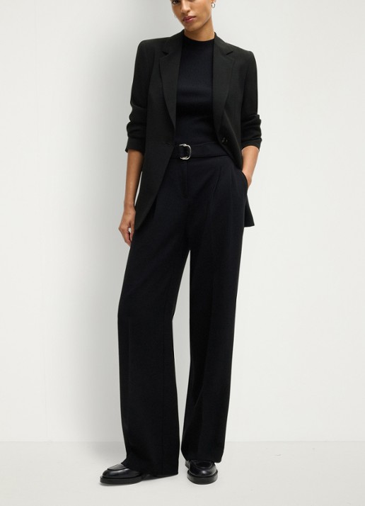 BOSS Jocaluah blazer met klepzakken  - voorkant 3 zwart