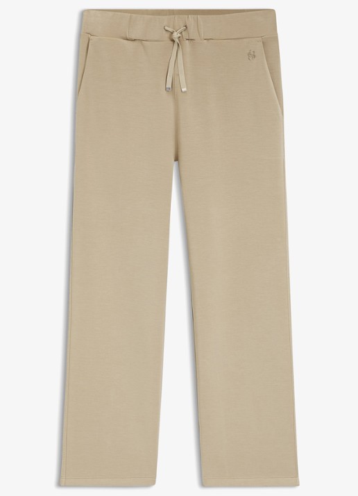 BOSS Joggingbroek met logoborduring - voorkant 2 beige