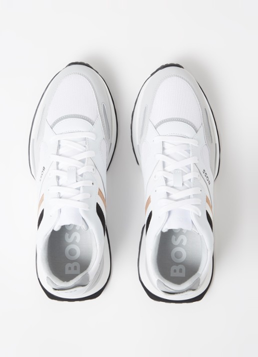 BOSS Jonah sneaker met mesh details - detail 4 gebroken wit