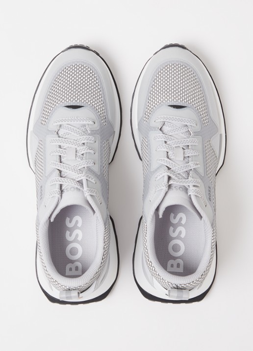BOSS Jonah sneaker met mesh details - detail 4 lichtgrijs