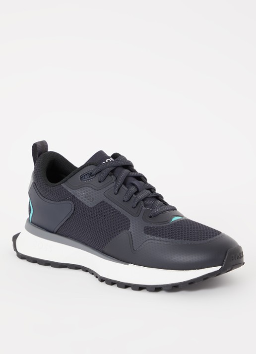 BOSS Jonah sneaker met mesh details - voorkant 5 donkerblauw