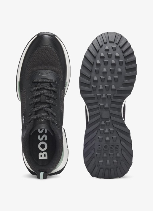 BOSS Jonah sneaker met mesh details - detail diepzwart