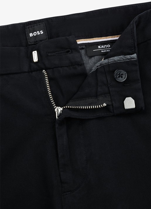 BOSS Kaito slim fit chino met steekzakken - detail 4 zwart