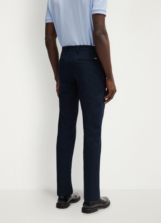 BOSS Kaito slim fit pantalon met stretch - achterkant 6 donkerblauw