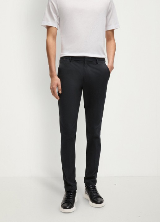 BOSS Kaito slim fit pantalon met stretch - detail zwart