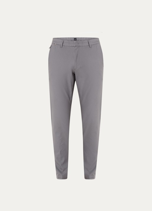 BOSS Kaito slim fit pantalon met stretch - voorkant donkergrijs