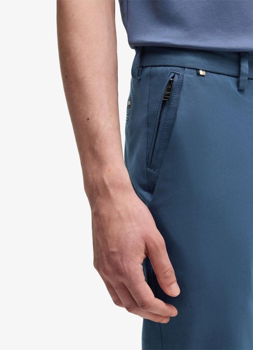 BOSS Kaito slim fit pantalon met stretch - detail 2 staalblauw