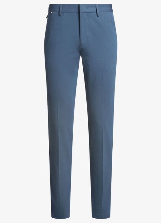 BOSS Kaito slim fit pantalon met stretch - voorkant 3 staalblauw