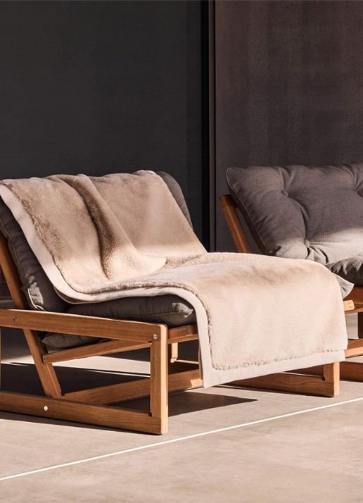 BOSS Kalder plaid 140 x 160 cm - detail beige