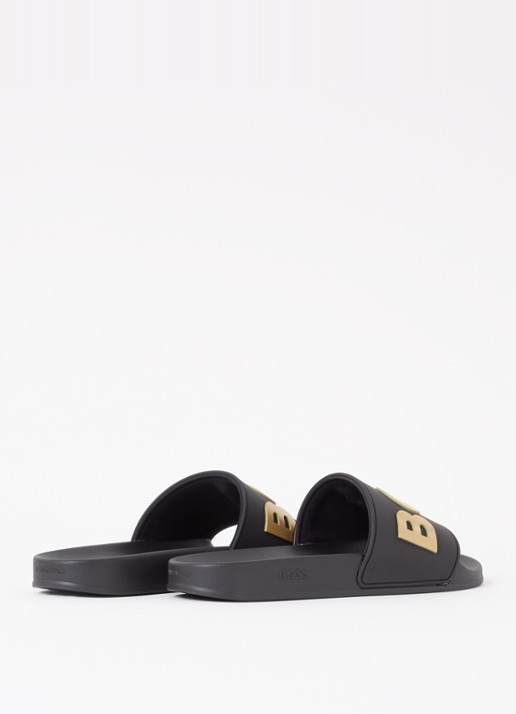 BOSS Kirk slipper met logo - detail 2 diepzwart