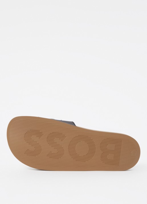 BOSS Kirk slipper met logo - detail 2 donkerbeige
