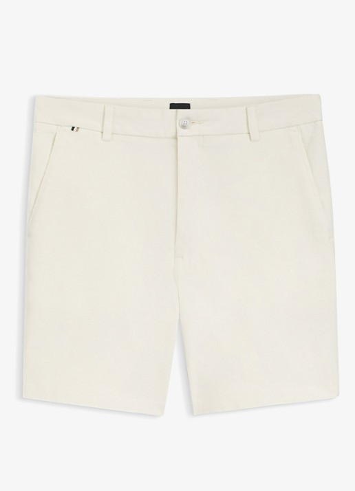 BOSS Korte chino in katoenblend - voorkant wit