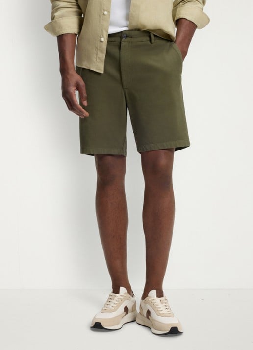 BOSS Korte chino in katoenblend
