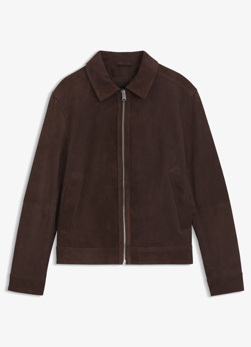 BOSS Lerenjack van geitenleer - voorkant 5 dark brown-209 / bruin