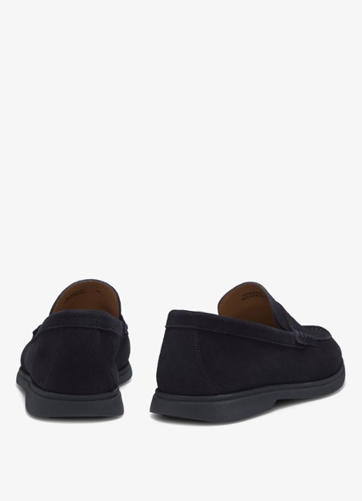 BOSS Loafer van suède - detail 4 donkerblauw