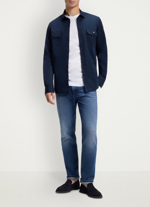 BOSS Loafer van suède - voorkant 5 donkerblauw