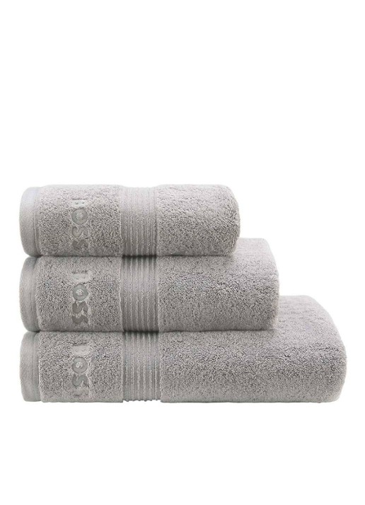 BOSS Loft badhanddoek - 700g/m² - 70 x 140 cm  - detail zilver