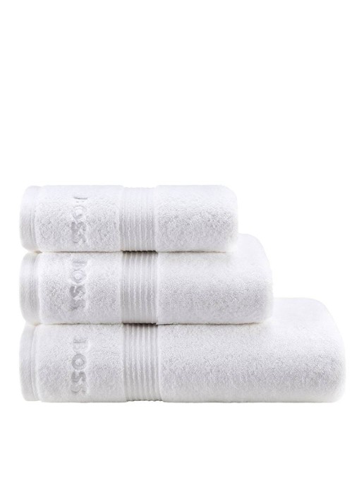 BOSS Loft badhanddoek - 700g/m² - 70 x 140 cm  - detail wit