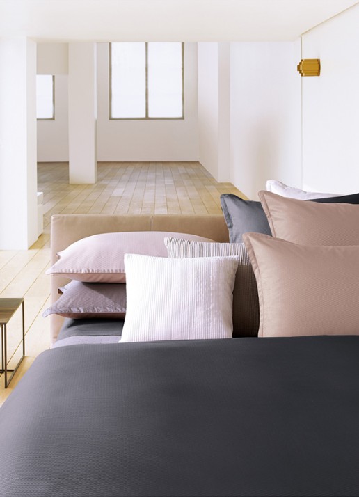 BOSS Loft laken van katoensatijn 300TC   - voorkant 2 antraciet