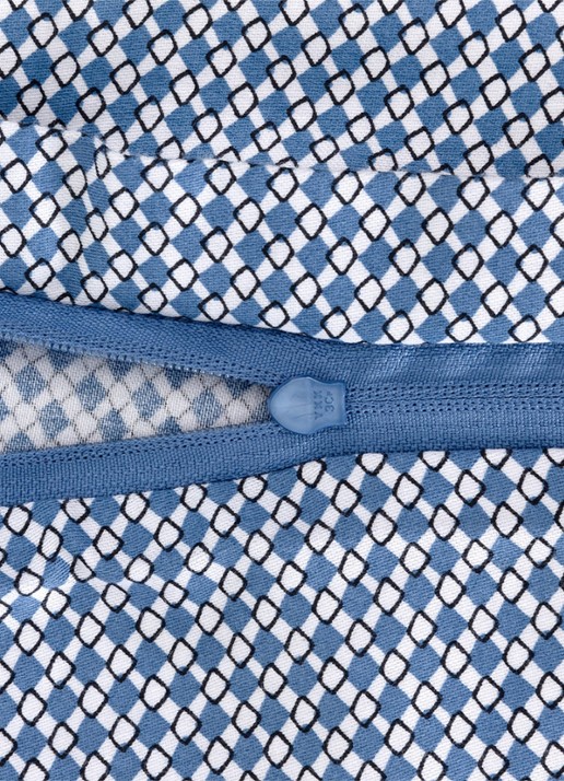 BOSS Logan dekbedovertrek van katoensatijn 200TC - exclusief kussenslopen - detail blauw
