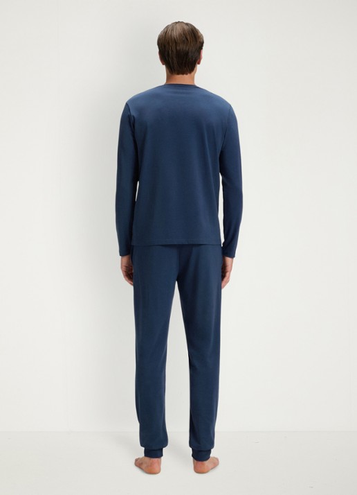 BOSS Longsleeve met logo - achterkant 3 blauw